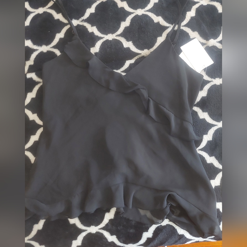 NWT Abound Black ruffled Camisole XS